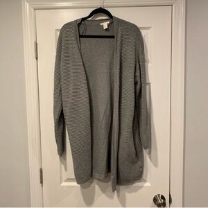 H&M Ribbed Textured Ling Cardigan Sweater